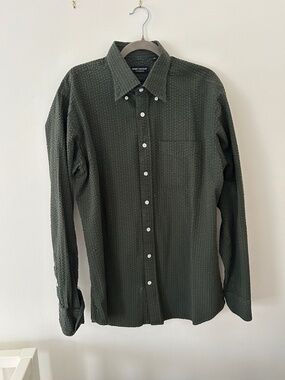 Green Spier Mackay seersucker button down